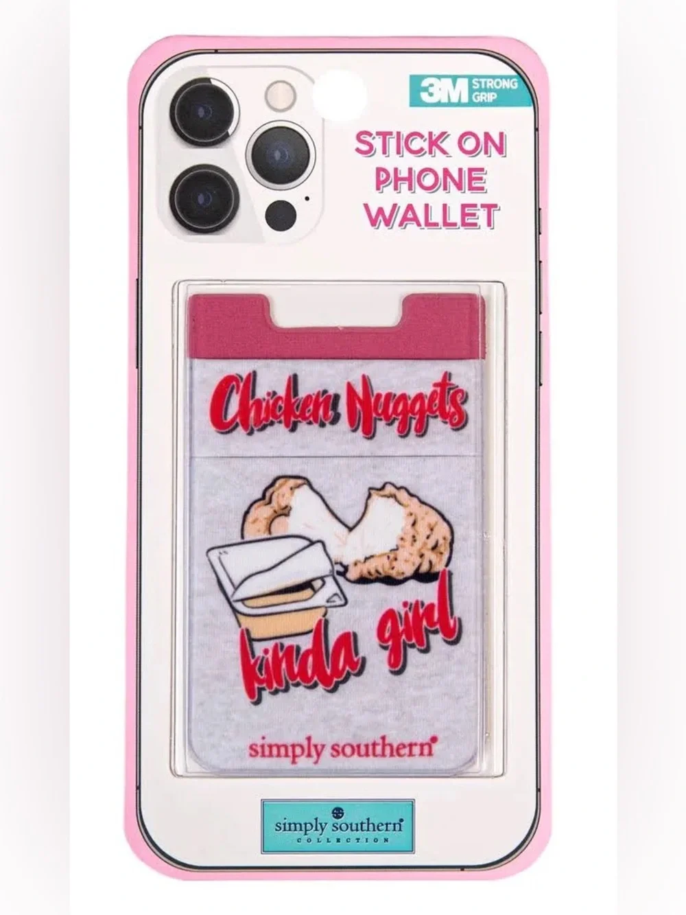 Simply Southern Red Chicken Nuggets Kinda Girl Stick-On Phone Wallet